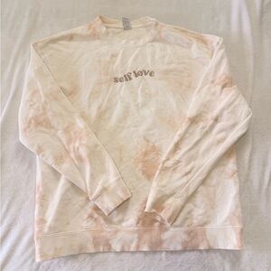 Self Love Tie-Dye Crewneck Sweatshirt - Blush